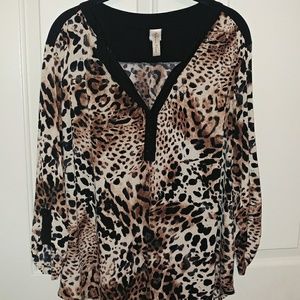 Leopard 3/4 Sleeve Blouse